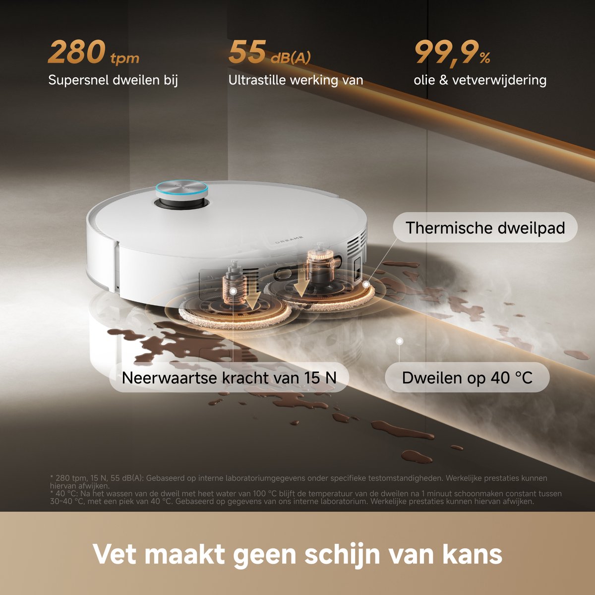 Dreame Robotstofzuiger X60 Pro Ultra Complete Wit | 42.000 Pa | Uitschuifbare arm tot 18 cm | Zelfreinigende dweil | Automatisch legen & bijvullen | Hoeken & muurranden | Huisdieren | AI navigatie | Obstakelherkenning | Allergie | Anti-klit | — afbeelding 7