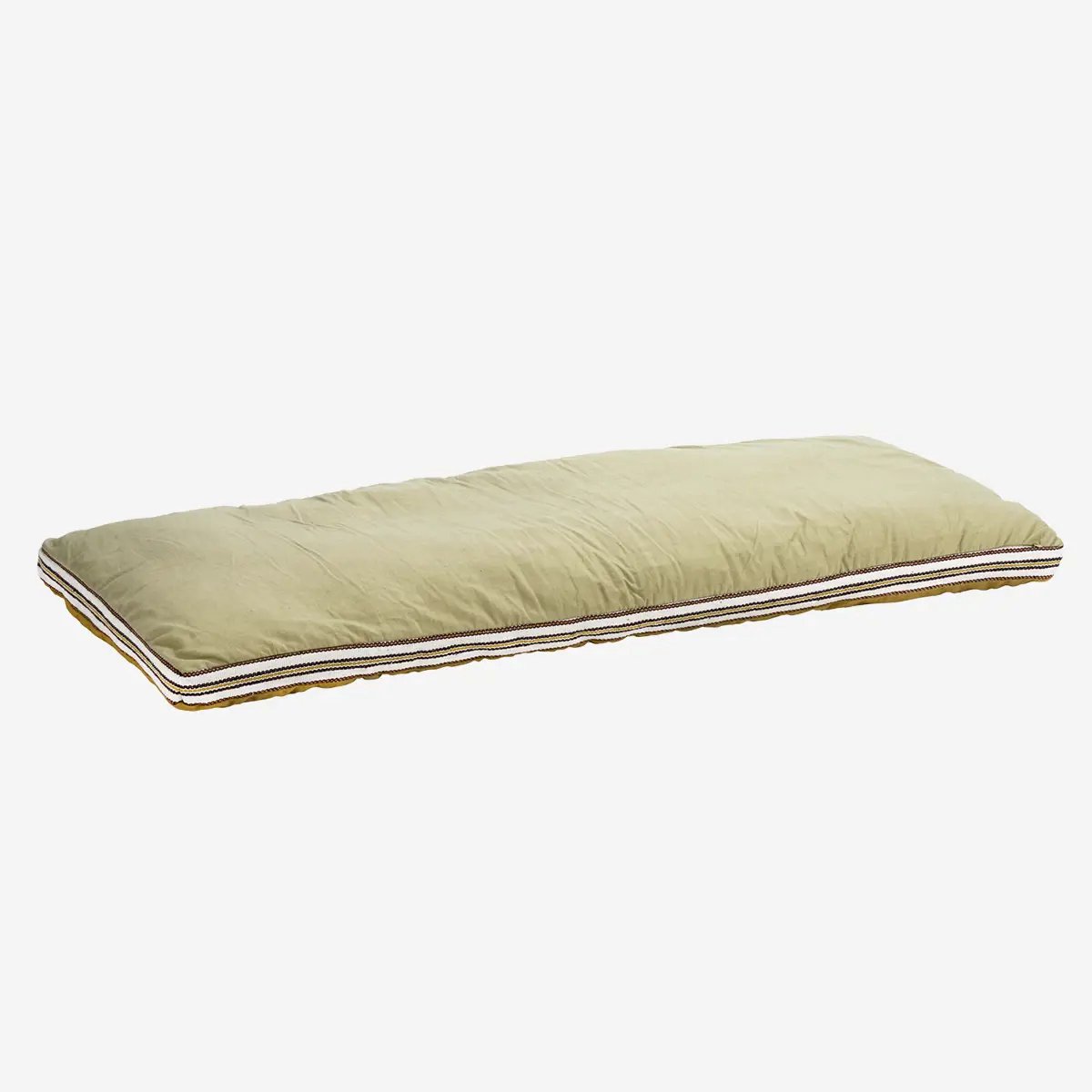 Madam Stoltz - Matraskussen 60x140cm tweezijdig - Mosterd/zand - afneembare hoes -