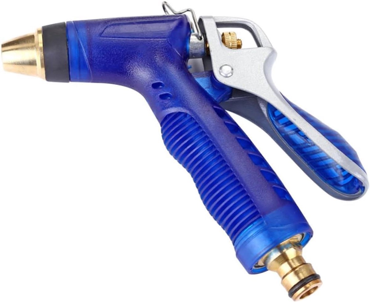 Tuinslang Spuitpistool - Hogedruk Mondstuk - Auto Wassen Tuin - Verstelbare Waterstraal - 18 cm Lengte - Blauw