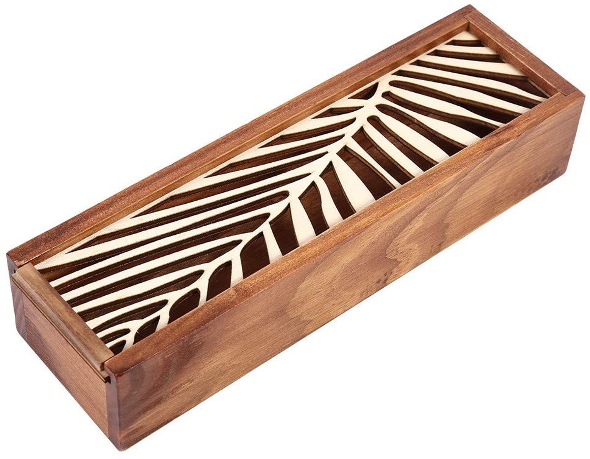 ONF3 - Potloodhouder - Houten Pennenbox - Retro Design - 7,7 X 2,2 X 1,6 Inch - Perfect voor school en kantoor - Duurzaam en stijlvol