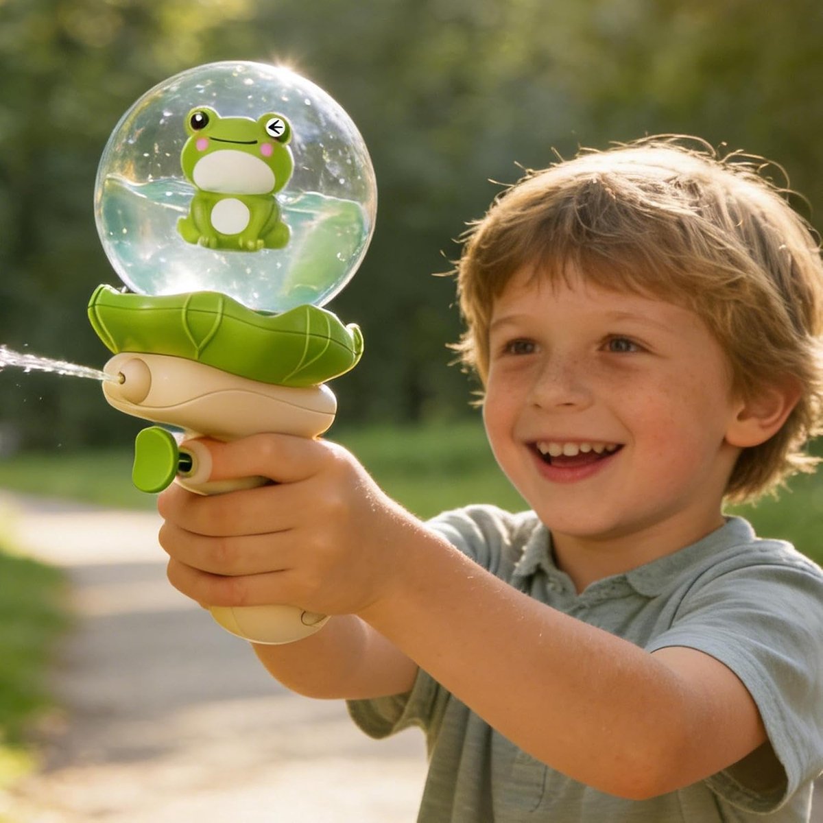 Waterkanon Kikker - Waterspeelgoed Kinderen - Zomerse Waterpret - Compact Lichtgewicht - 9 x 16 cm - Groen – foto 4