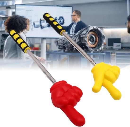 Vinger Pointer Stick - Uitschuifbare Aanwijzer - Presentaties Geven - Stevig Duurzaam Plastic - 2 Stuks - Zwart — afbeelding 2