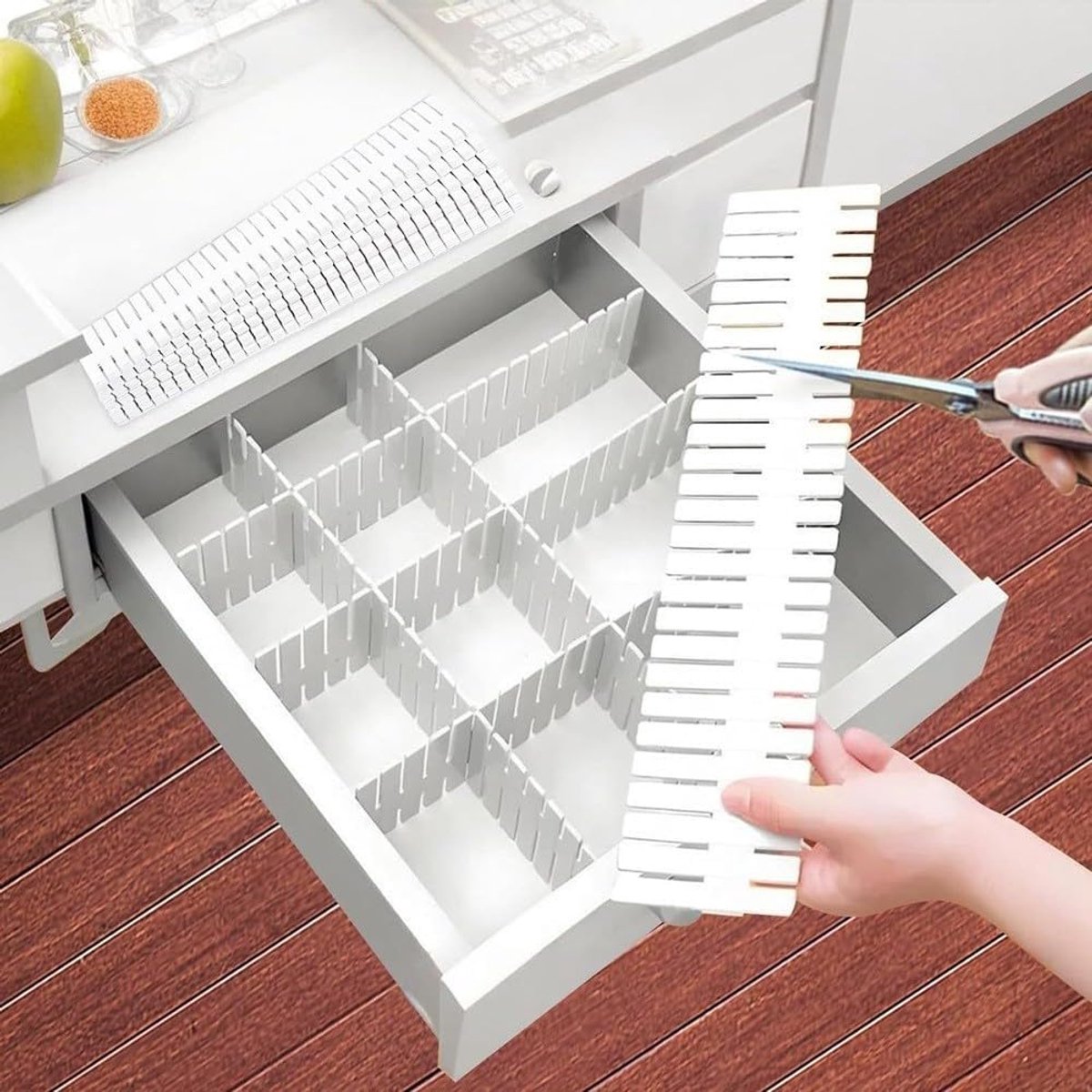 Ladeverdelers Set - Organizer Verdelers - Ruimte Organiseren - Trimbaar op Maat - 20 Stuks - Wit