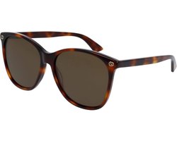 Gucci GG0024S 002 Women's Sunglasses Brown (Avana/Brown), 58, Brown (Avana/Brown), 58