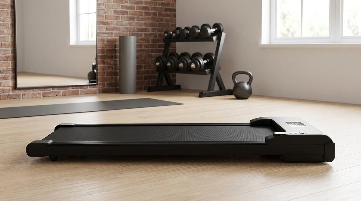 Walking Pad Inklapbaar met Helling - House&Garden SlimStride Pro Loopband voor Thuis & Kantoor - 3-in-1 Wandelband met Bluetooth App - Fluisterstil - Tot 150 kg - Compact Onder Bureau - 6 km/u - Zwart