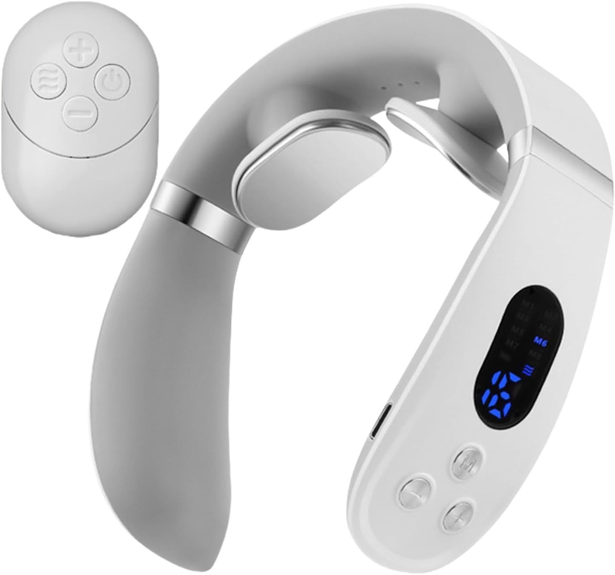Nek Massager - Schouder Ontspanning - Spierherstel - Verstelbare Druk - 18 x 17.5 cm - Wit