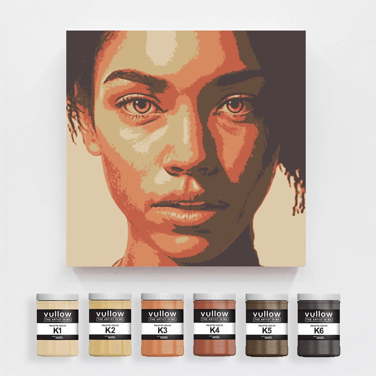 Vullow® Acrylverf Set K-Palet Aardetinten – Mat – 6 x 20 ml – Voor Canvas, Hout en Papier