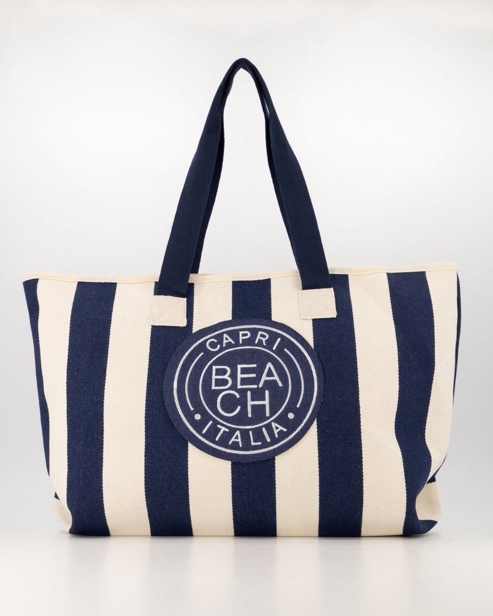 strandtas-blauw gestreept -ruim