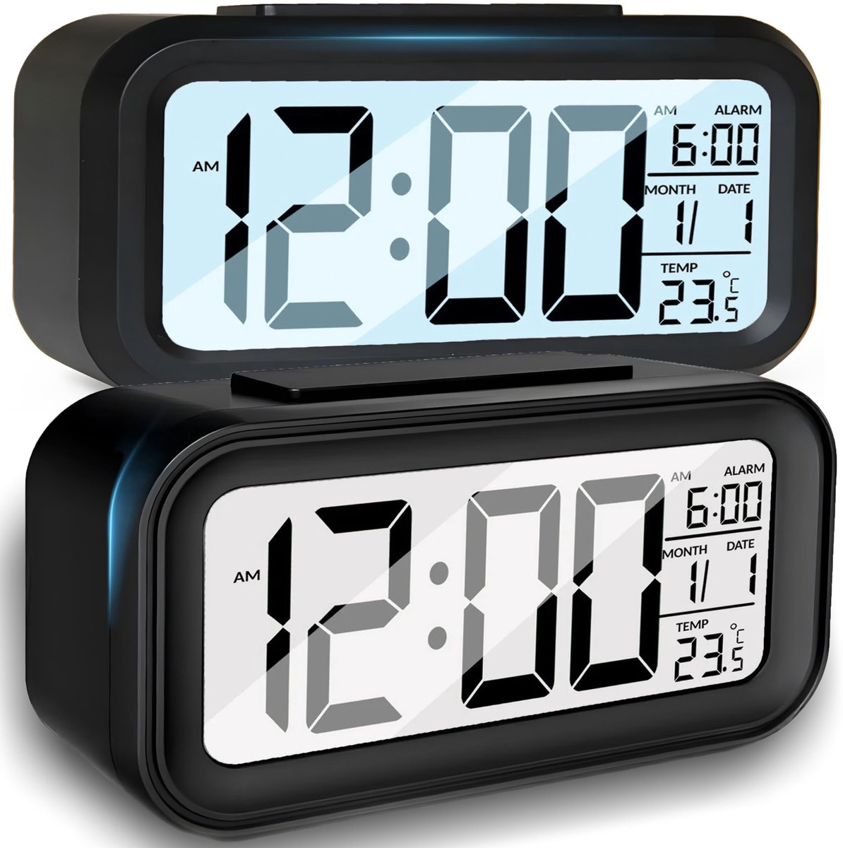 Retoo Digitale Alarm Klok met Temperatuurweergave en Grote LED Display – Zwart