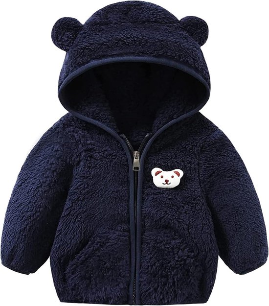 Baby Jas met Capuchon - Kinder Vest - Dagelijks Gebruik - Zachte Fleece Stof - Voor Pasgeborenen - Bruin — afbeelding 3