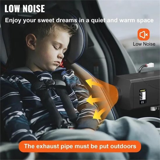 Lucht Diesel Verwarming - Standkachel - Cabine Isolatie - Laag Geluidsniveau - 2/5KW - Zwart — afbeelding 3