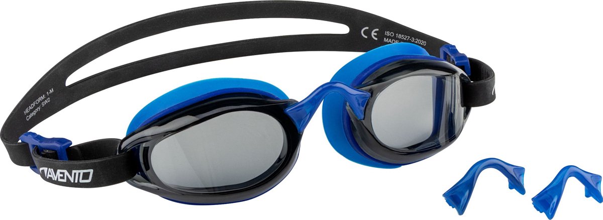 Avento Verstelbare Zwembril Volwassenen - Blauw - Anti-condens & UV-bescherming - Verwisselbare neusbrug