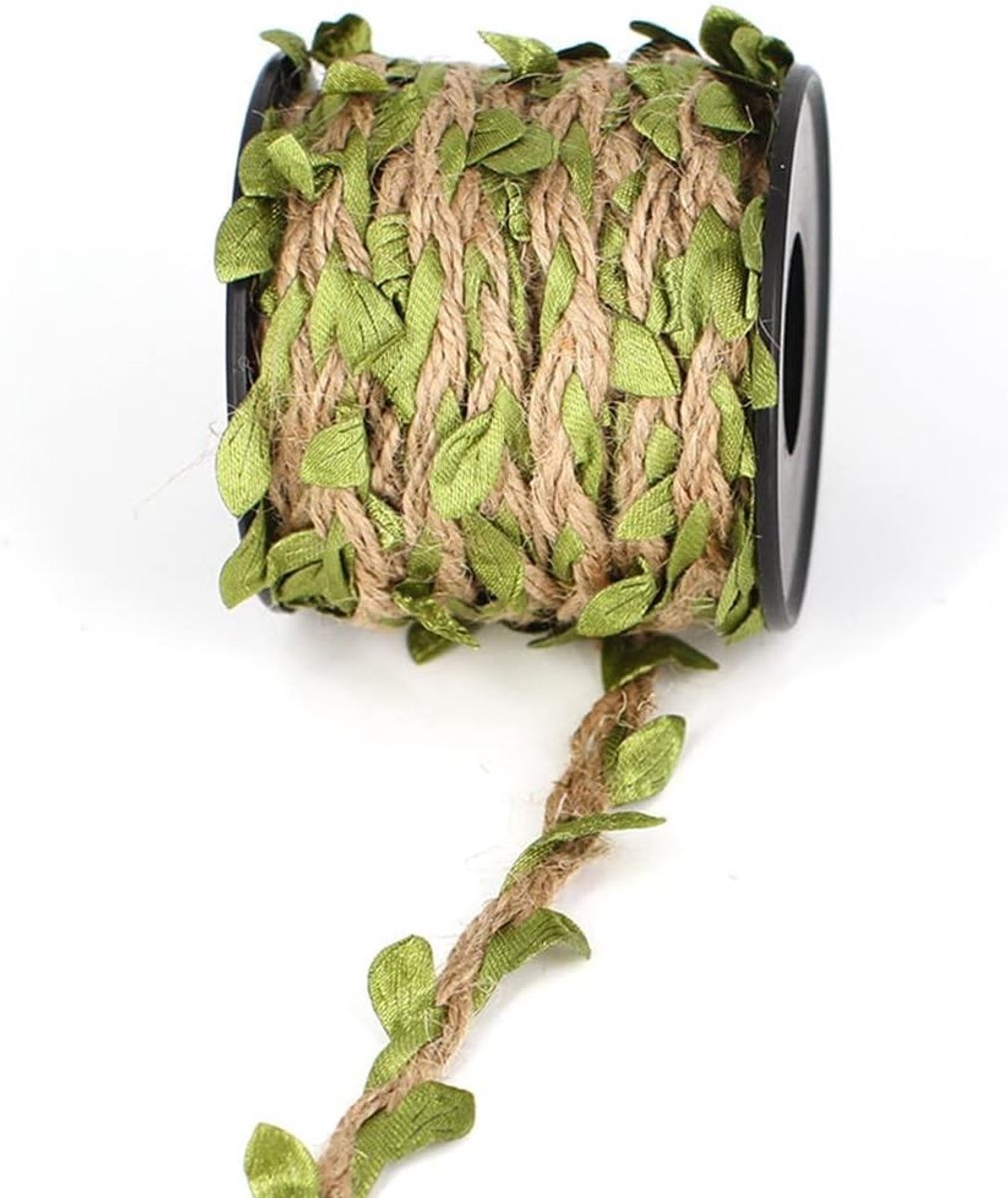 aladdien - Jute touw - Bloemslinger - DIY - Natuurlijk - Cadeauverpakking - Bruiloft - Kunststof blad - DIY projecten - Naturel - Bruiloftsdecoratie