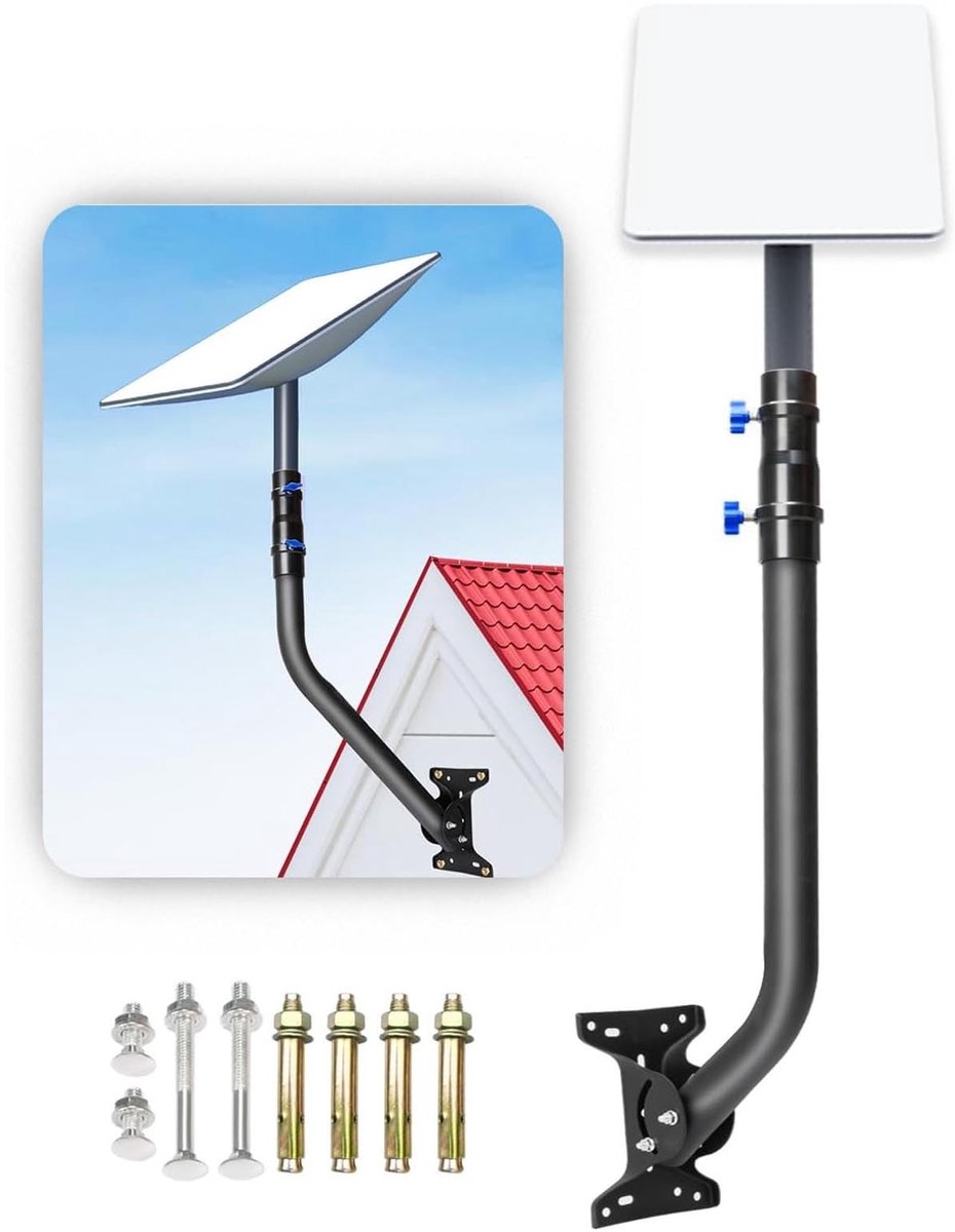 Verstelbare Wandmontage voor Satellietontvanger - Eave J Pole Kit voor Internet en TV