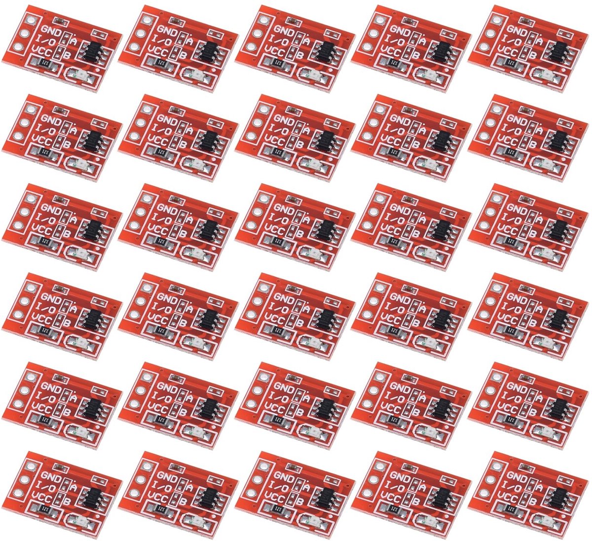 aladdien - TTP223 Touch Button Module - Capaciteits Type - Zelfvergrendelend - 30x - 2.5-5.5V - Ideaal voor Elektronische Projecten - Betrouwbaar en...