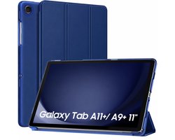 Sounix Tablet Hoes - Geschikt voor Samsung Galaxy Tab A9 Plus / A11 Plus - Hoesje - Transparant - Blauw