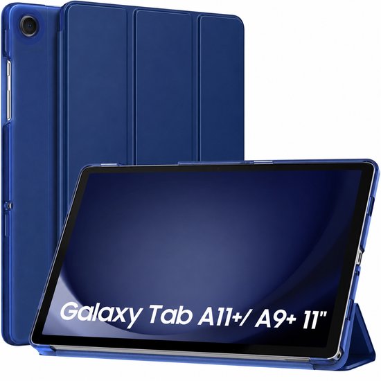 Sounix Tablet Hoes Samsung Galaxy Tab A11 Plus A9 Plus Transparant Blauw Slank Schokbestendig Standaard TPU PC