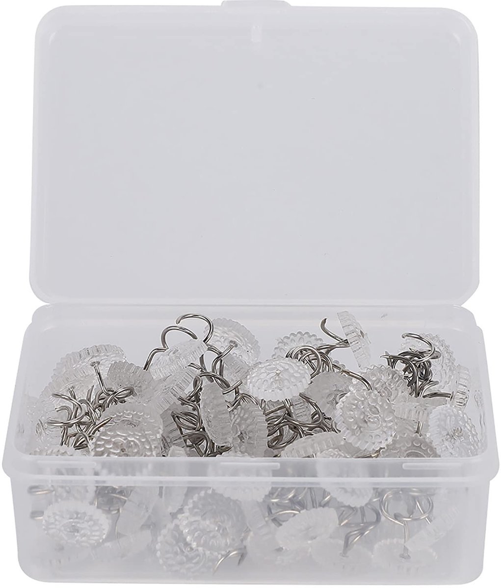aladdien - Twisted Pins - Spiraalnagels - Roestvrij staal - Transparant - Antislip Bekleding - Geschikt voor Meubels - 100st