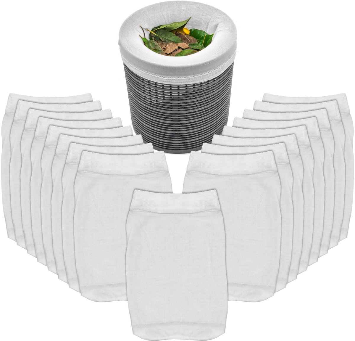 aladdien - Skimmer-sokken - zwembadfilter beschermer - set van 20 - wit - vuilvanger - voor zwembadpompen - bescherming voor skimmermand