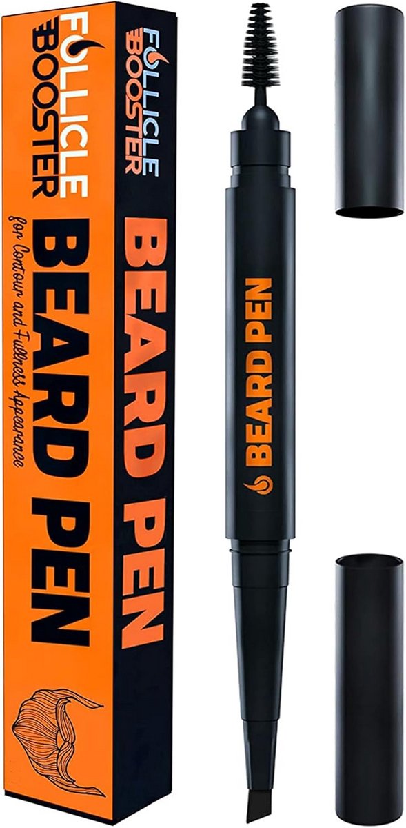 Baardfiller Pen met Borstel voor Mannen - Definiëren en Opvullen van Baard en Haarlijn - Waterdicht en Zweetbestendig