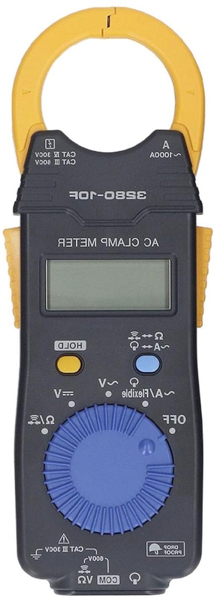 Digitale Stroomtang - Multimeter Tester - Elektrisch Testen - Flexibele Stroomsensor - 600V 1000A - Zwart
