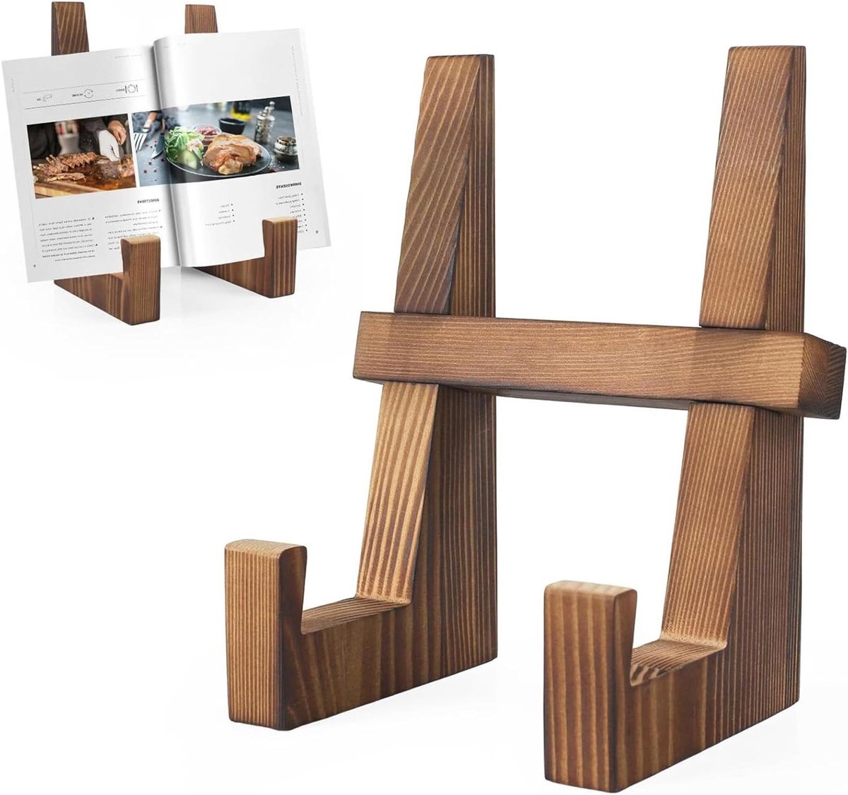 Kookboek Standaard - Houten Display - Recepten Volgen - Verstelbare Hoek - 317 gram - Rustiek