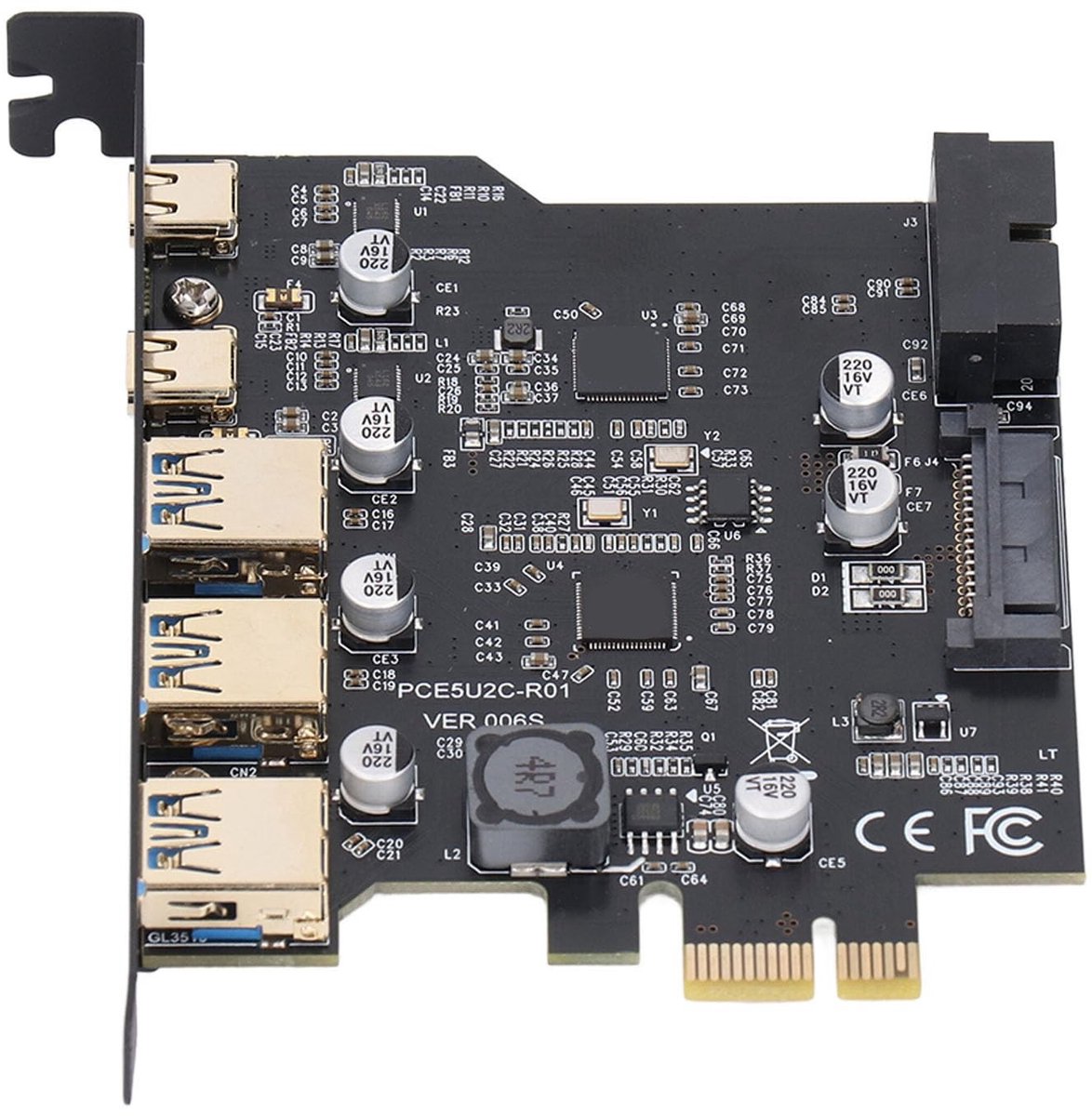 ONF3 - PCIe USB 3.2 Gen 2 Uitbreidingskaart 20Gbps 5-Poorts voor Desktop PC