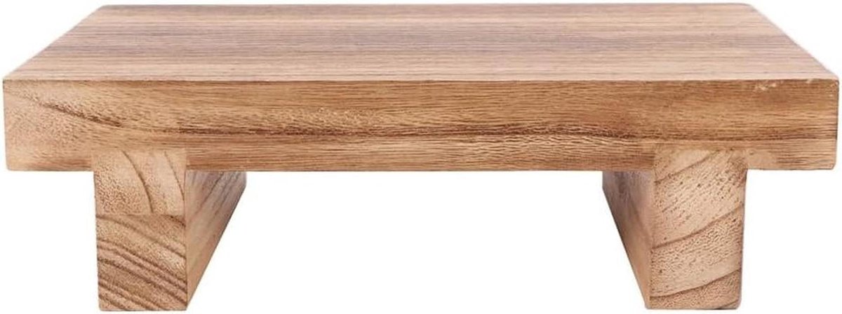 Opstap Kruk - Hoge Stoel - Keuken Hulp - Massief Hout - 25 cm Hoog - Bruin