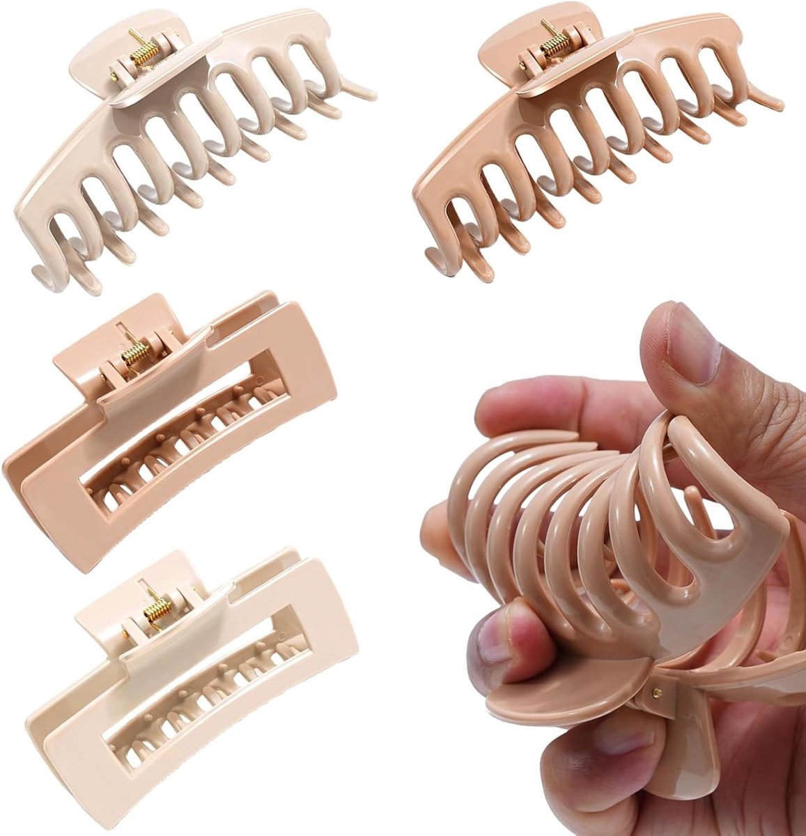Haarclips Dames - Klemmen Set - Haar Styling - Sterke Grip - 4 Stuks - Gemengde Kleuren