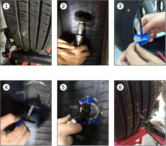 Fiets reparatieset - Band pluggen - Band lekken dichten - Waterdichte vulling - 24 stuks - Blauw van Merkloos — afbeelding 5