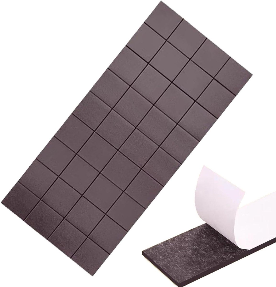 Magnetische Vierkanten - Zelfklevend - Decoratie Maken - Ultra Dun - 36 Stuks - Zwart