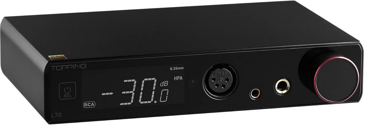 Topping L70 Fully Symmetric NFCA Headphone Amplifier, 4 Pin XLR/4.4 mm Symmetric/6.35 mm SE Headphone Jack, Amplifier 7500 mW x 2 Output, R2R Volume Control, Preamp,