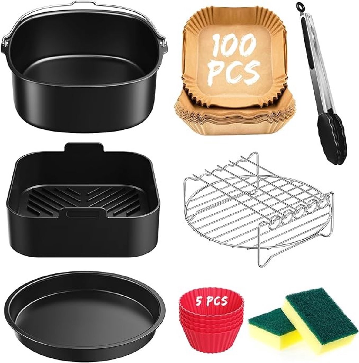 12-delige accessoireset voor heteluchtfriteuse