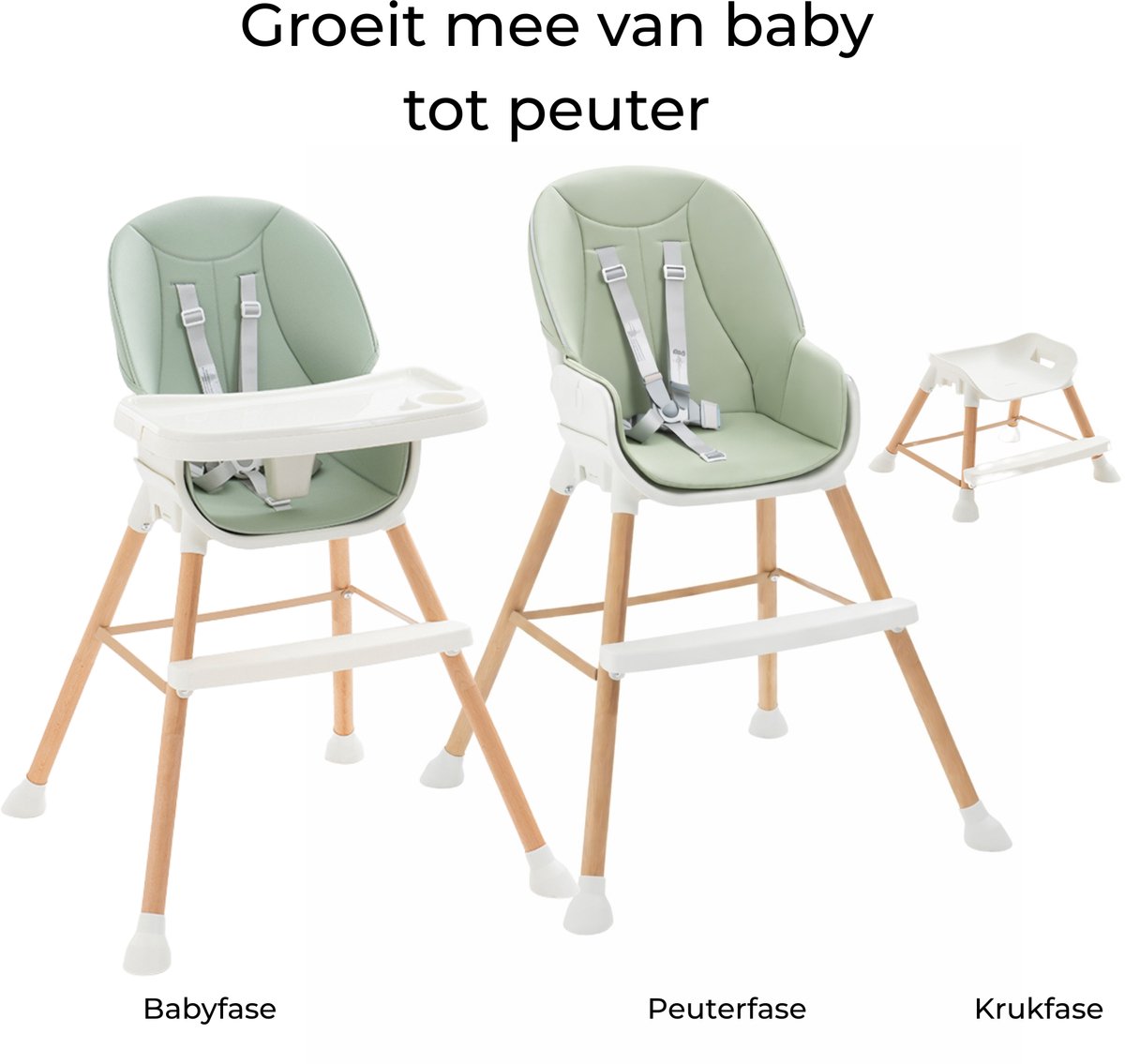 Kinderstoel - Baby stoel - High Chair - In Hoogte Verstelbaar - Meegroei Kinderstoel met Eetblad – Peuterstoel – Tissy thumbnail 5