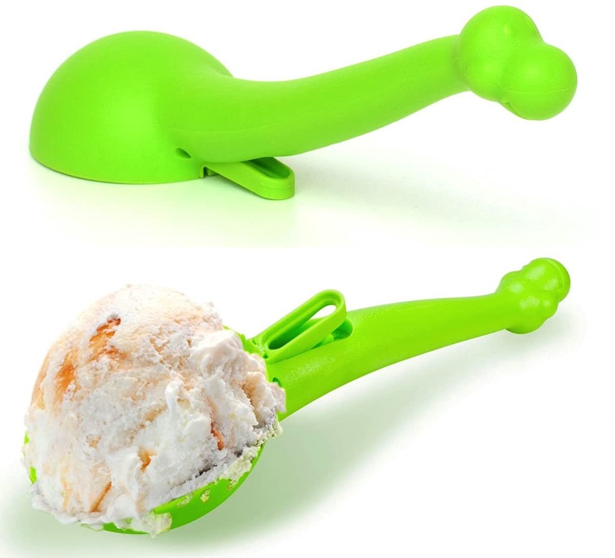 SPHProducts - Ness IJsschep - Loch Ness Monster - Voedselveilig plastic - Groen - Unieke dessert scooper - Perfect voor ijsliefhebbers - Vaatwasserbes