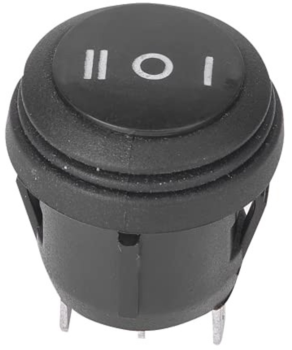 ONF3 - Zwarte Ronde Tuimelschakelaar - 3-Polige Vergrendeling - Geschikt voor 10 Ampere - Mini Tuimelschakelaar - Voor Dashboard Montage - Ideaa...