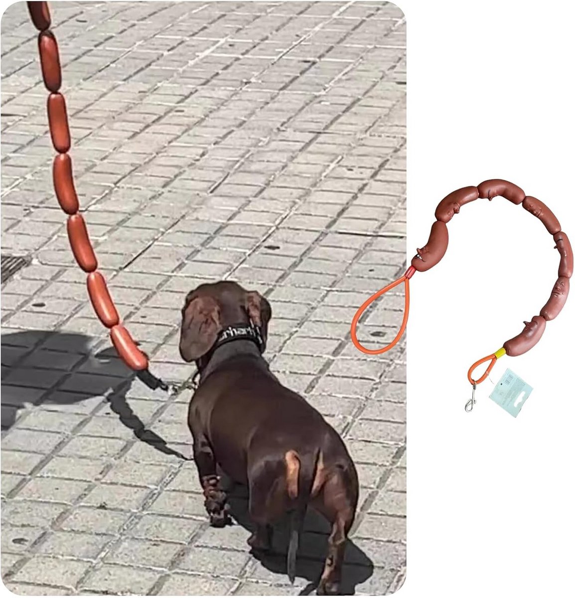 Huisdier Riem - Hondenriem Leash - Huisdier Wandelen - Creatieve Worst Vorm - 236 cm - Bruin