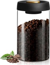 Airtight Glazen Koffiebonenhouder van 1200ml met Vacuümdeksel voor Koffie, Granen en Snacks