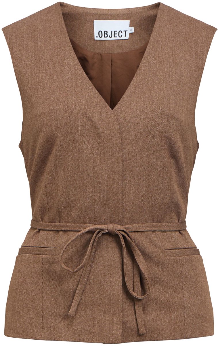 Object Objlisa Re Tie Waistcoat Noos Blazers Dames - Bruin - Maat 38