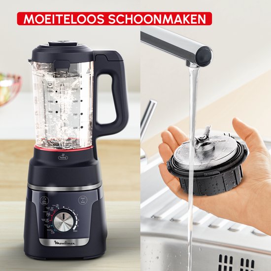 Moulinex Blendforce Cook LM5768F0 - Verwarmende blender - Soepen en smoothies - 1000 W - 5 automatische programma’s - Grote inhoud 1,5 L - Soepmaker blender van Merkloos — afbeelding 3