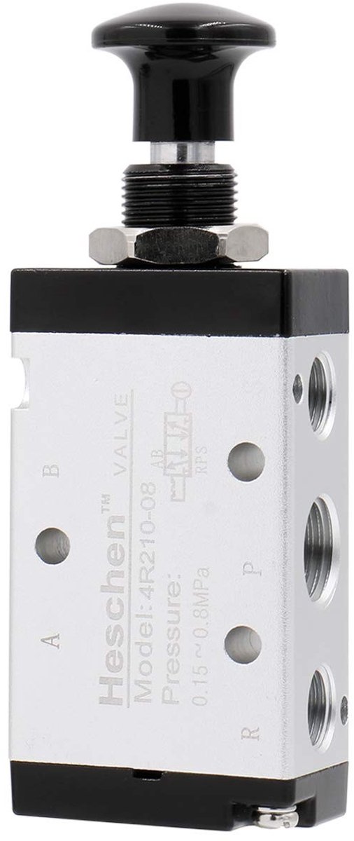 aladdien - Pneumatische Handbediening Klep - Handpull Ventiel - Compact - 5-Weg Multi Port Valve - Voor Luchttoepassingen - G1/4 Aansluiting