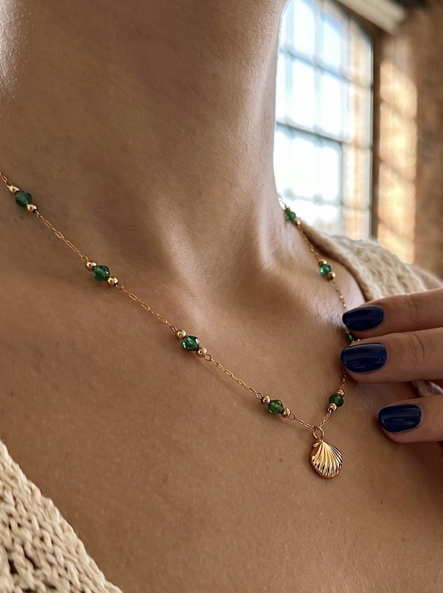 Anelplus Dames Ketting – Shell – Goudkleurig – Minimalistisch