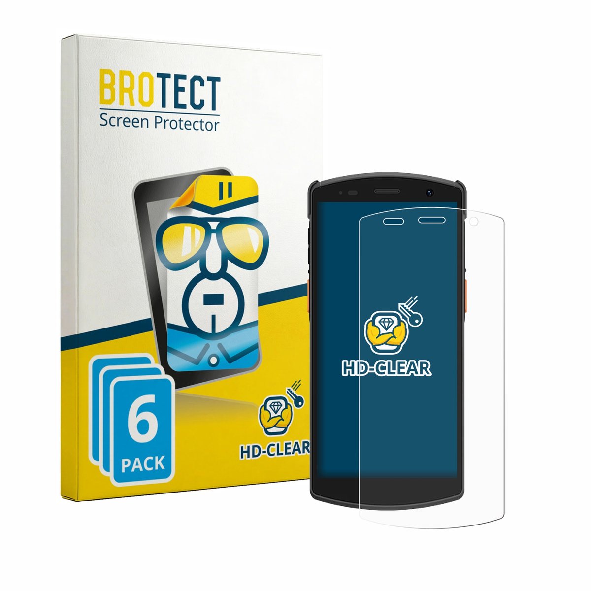 BROTECT - Screenprotector voor Urovo CT58S - Folie Beschermfolie transparant 6 Stuks