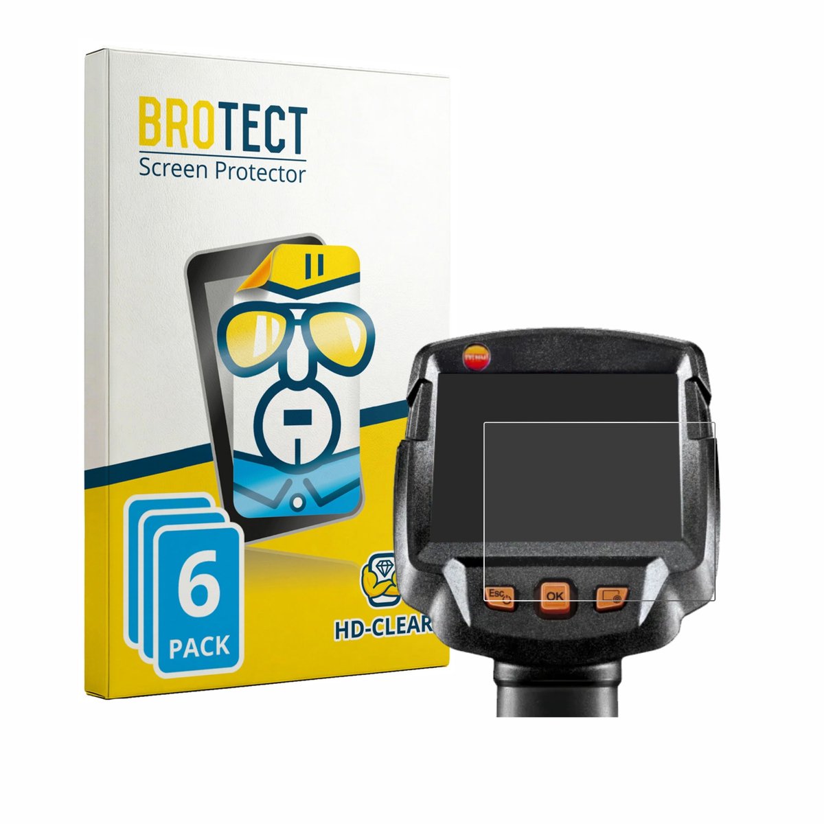 BROTECT - Screenprotector voor Testo 872s - Folie Beschermfolie transparant 6 Stuks