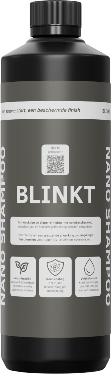 Autoshampoo met Nano Coating - Voor Glans & Bescherming - Laagschuimend - Geschikt voor Auto, Caravan, Boot & Fiets - BLINKT - 500ml