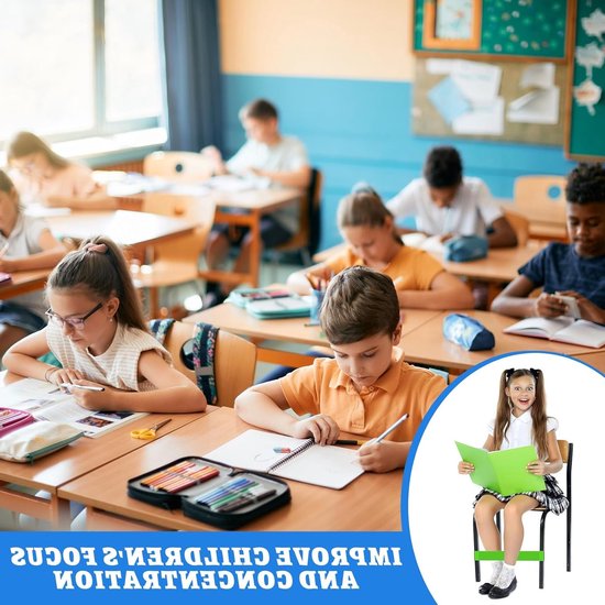 Dikke Elastische Stoelbanden voor Kinderen - 9 Stuks, Flexibele Sensorische Band voor School en Thuis, Ideaal voor ADHD en Concentratie tijdens Yoga van Merkloos — afbeelding 4