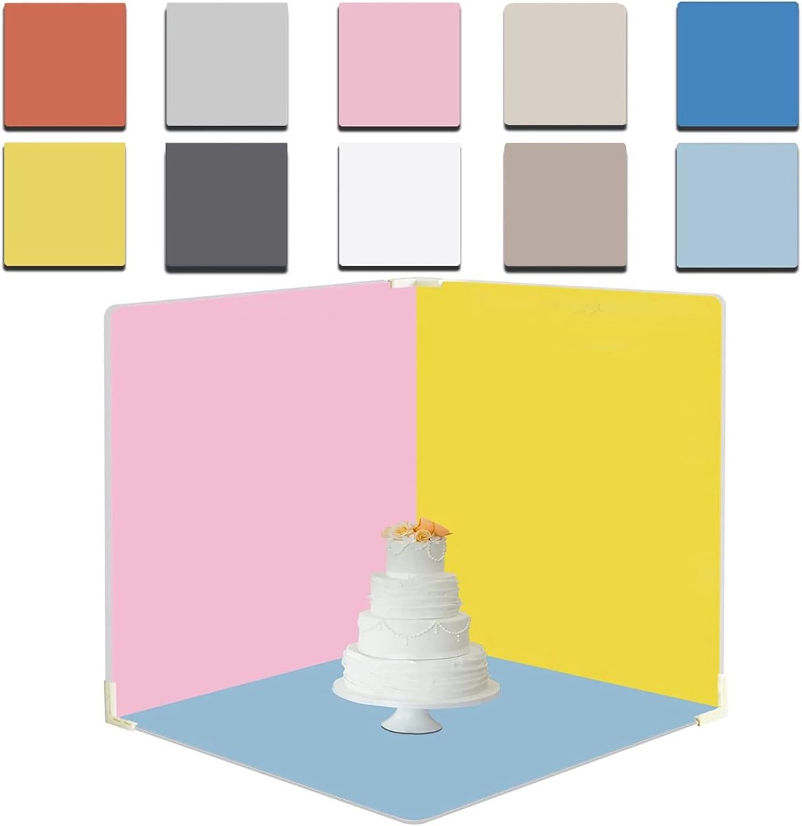 Set van 5 Dubbelzijdige Fotografie Achtergronden met 10 Patroonopties, Waterdicht en Herbruikbaar 16x16 inch voor Voedsel, Sieraden en Cosmetica