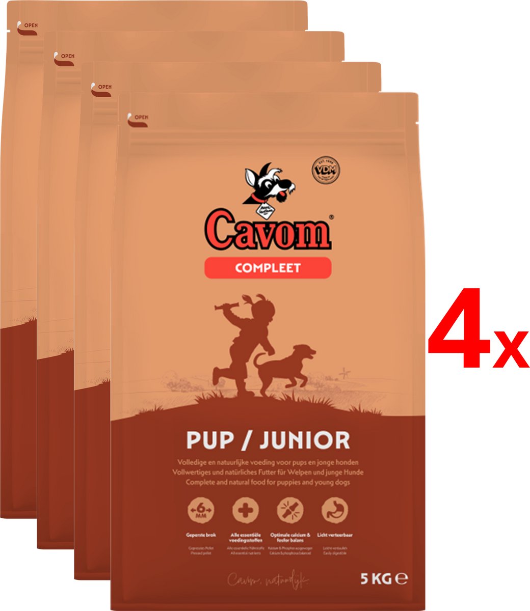 Cavom Cavom Compleet - Hondenvoer - Puppy/Junior - 4x5kg