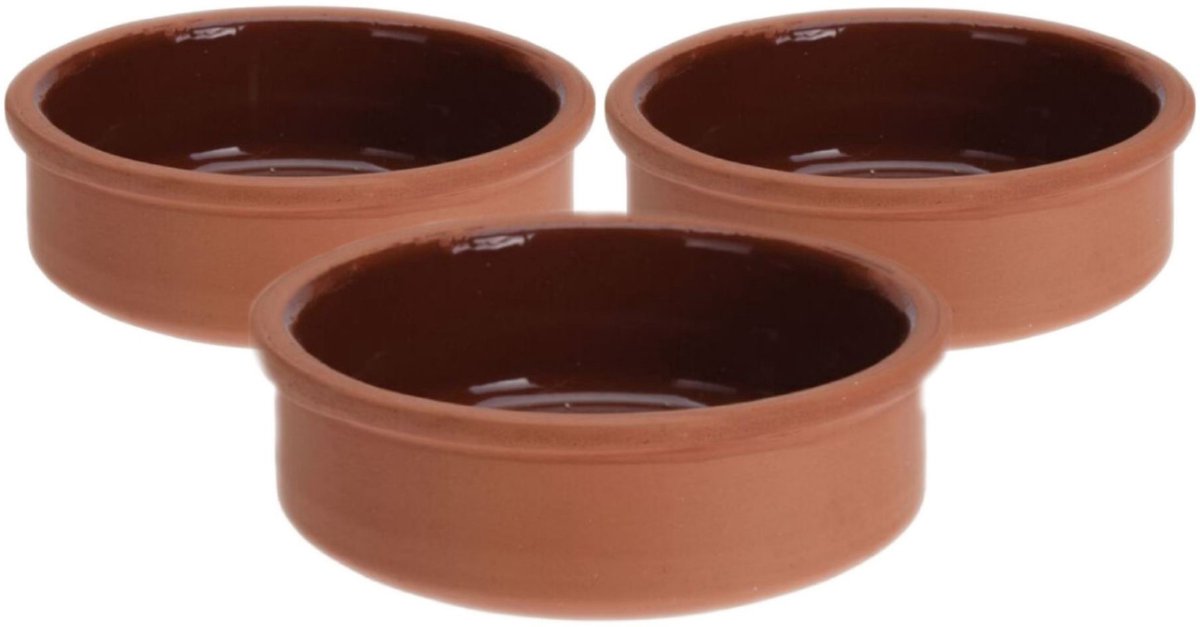 Excellent Houseware - Tapasschalen - Terracotta - 3 stuks (1028083)