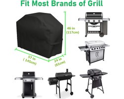 STAR&STER BBQ Hoes 145x61x117 cm – Waterdichte Grill Cover – Weerbestendig – Winddicht & UV-Bestendig – Scheurbestendig – Beschermhoes voor Gas BBQ